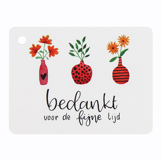 Label - Bedankt voor de fijne tijd | 60 x 80 mm | Voorkant