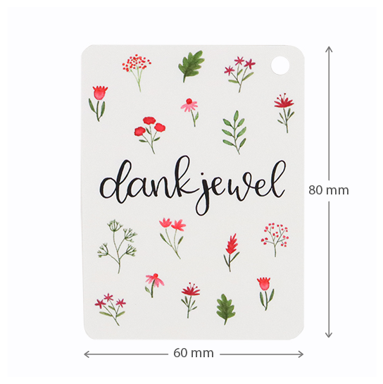 Label - ~Dankjewel | 60 x 80 mm | Maatgeving