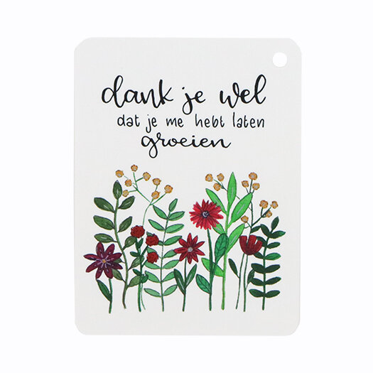 Label - Dankjewel dat je me hebt laten groeien | 60 x 80 mm | Voorkant