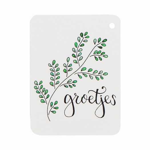 Label - Groetjes | 60 x 80 mm | Voorkant