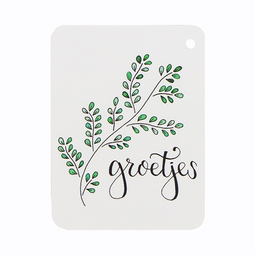 Label - Groetjes | 60 x 80 mm | Maatgeving