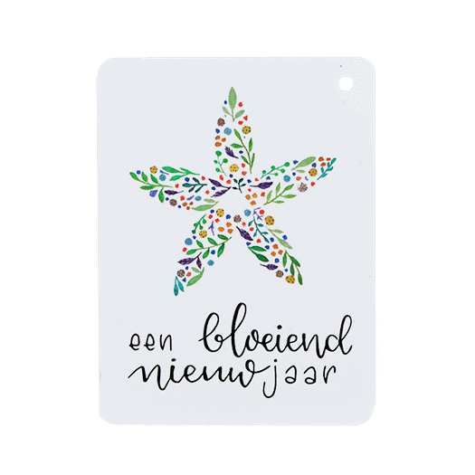 Label - Een bloeiend nieuwjaar | 60 x 80 mm | Voorkant