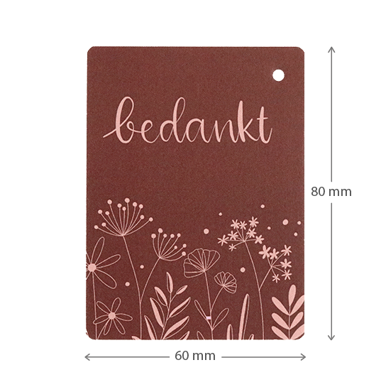 Label - Bedankt | 60 x 80 mm | Maatgeving