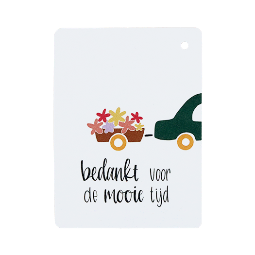 Label - Bedankt voor de mooie tijd | 60 x 80 mm | Voorkant