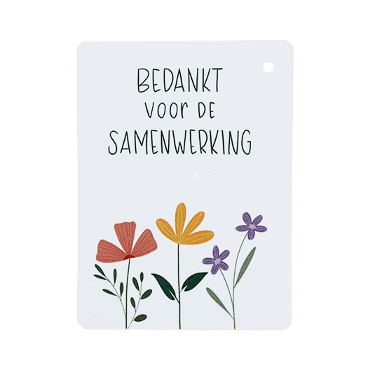 Label - Bedankt voor de samenwerking | 60 x 80 mm | Voorkant