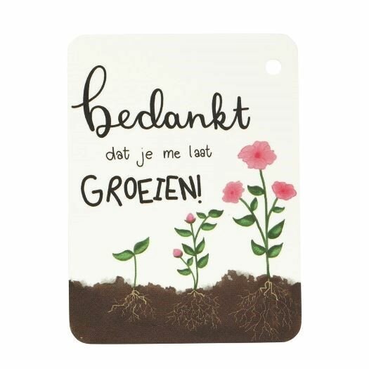 Label - Bedankt dat je me hebt laten groeien | 60 x 80 mm | Voorkant