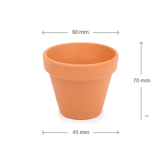 Terracotta potje - maatgeving