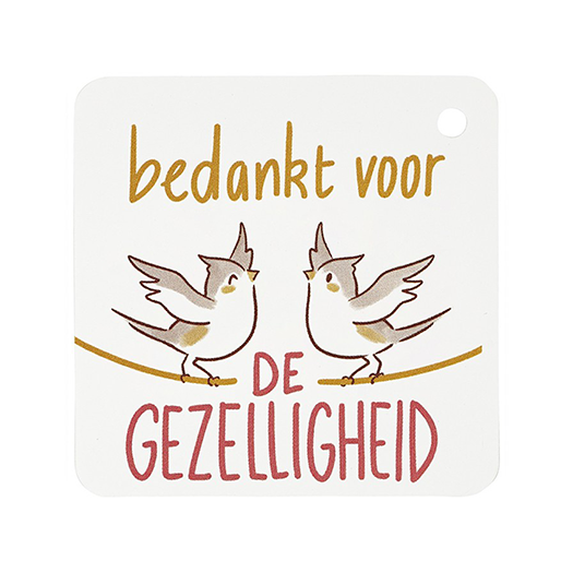 Bedankt voor de gezelligheid - kindertraktatie - label voorkant