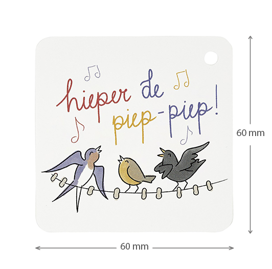 Hieper de piep-piep - kindertraktatie - label maatgeving