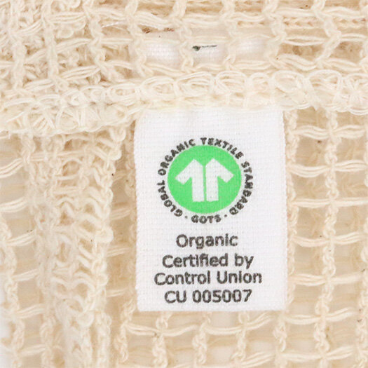 Label in het netzakje - organic.