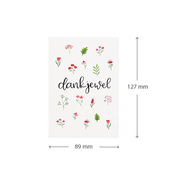 Dankjewel| 89 x 127 mm | Maatgeving