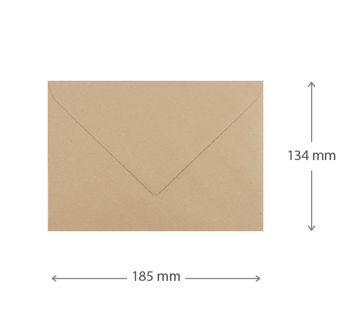 Envelop - Kraft |  134 x 185 mm|Maatgeving