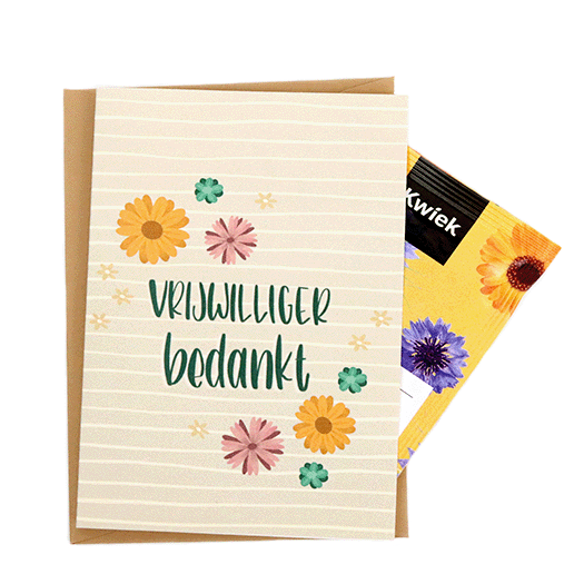 Vrijwilliger bedankt - Kaart, zaden en envelopje