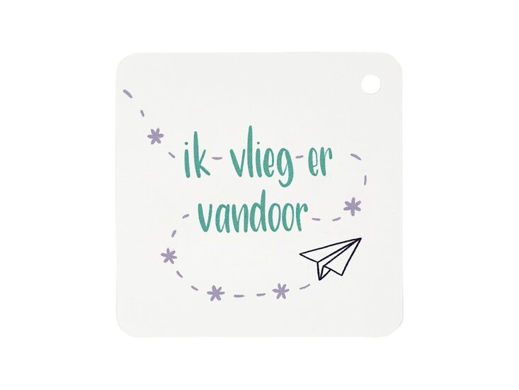 Tuinzaden zaaien - zaadbommetjes gooien - Ik vlieg er vandoor - kindertraktatie - label voorkant