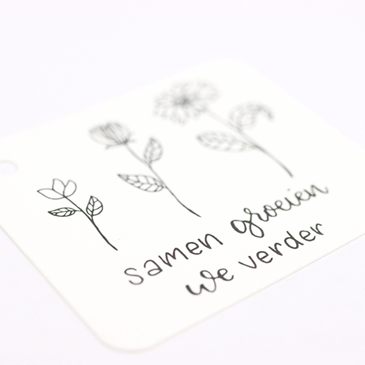 Label - Samen groeien we verder (wit kraft) | 50 x 60 mm