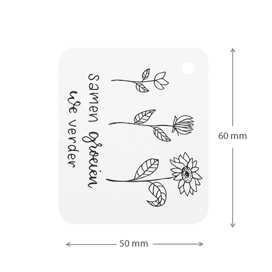 Label - Samen groeien we verder (wit kraft) | 50 x 60 mm