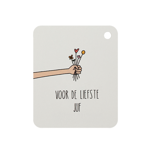 Label - Voor de liefste juf | 50 x 60 mm