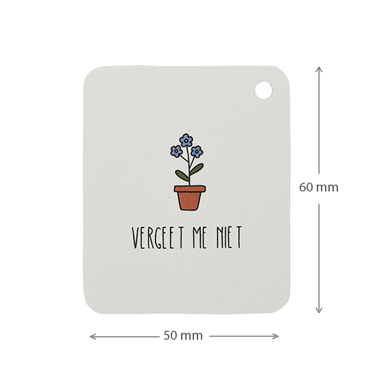 Label - Vergeet me niet | 50 x 60 mm