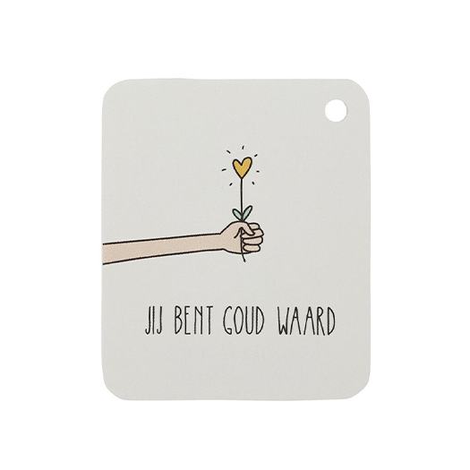 Label - Jij bent goud waard | 50 x 60 mm