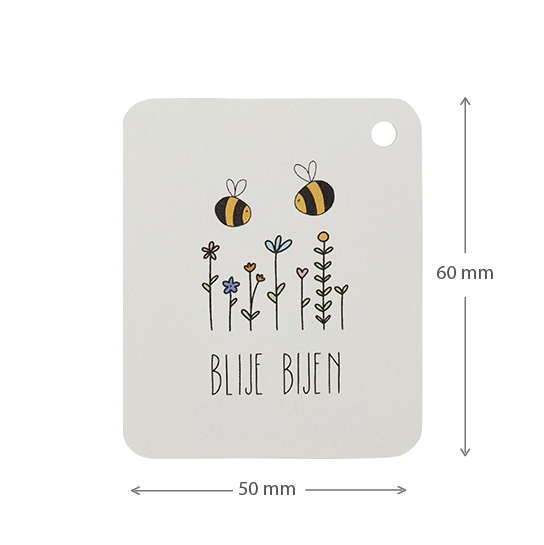 Label - Blije bijen | 50 x 60 mm