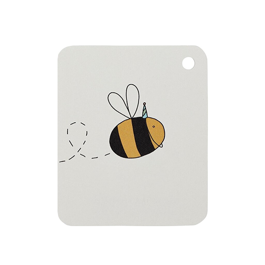 Label - Bij met feesthoed | 50 x 60 mm