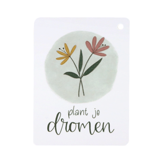 Label - Plant je dromen | 60 x 80 mm | Voorkant