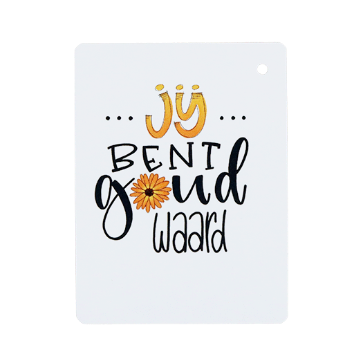 Label - Jij bent goud waard | 60 x 80 mm | Voorkant