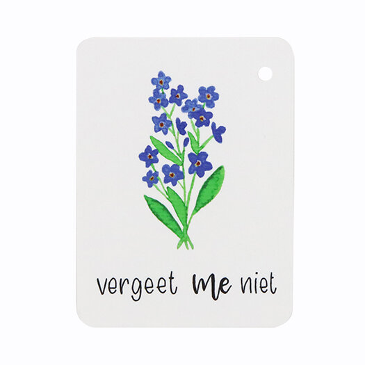 Label - Vergeet me niet | 60 x 80 mm | Voorkant